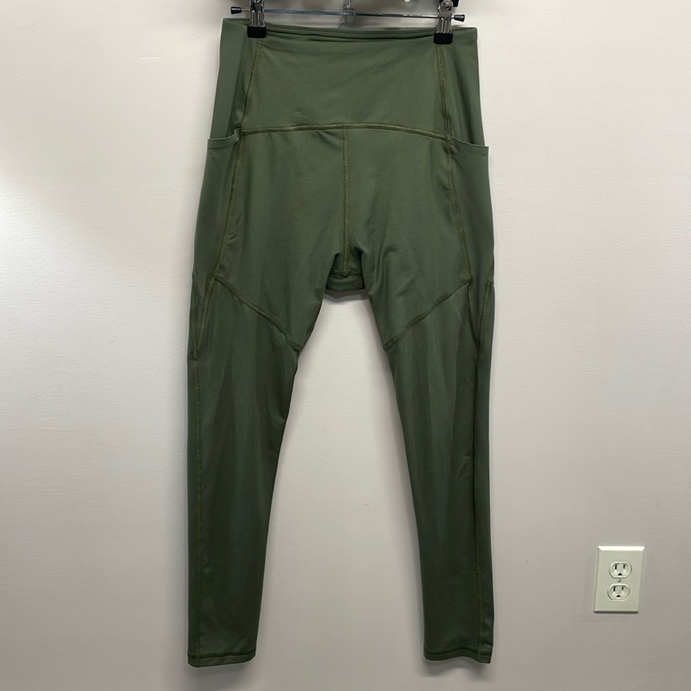 Thinx Moderate Absorbency Activewear Leggings High Rise Pockets Kale Green M